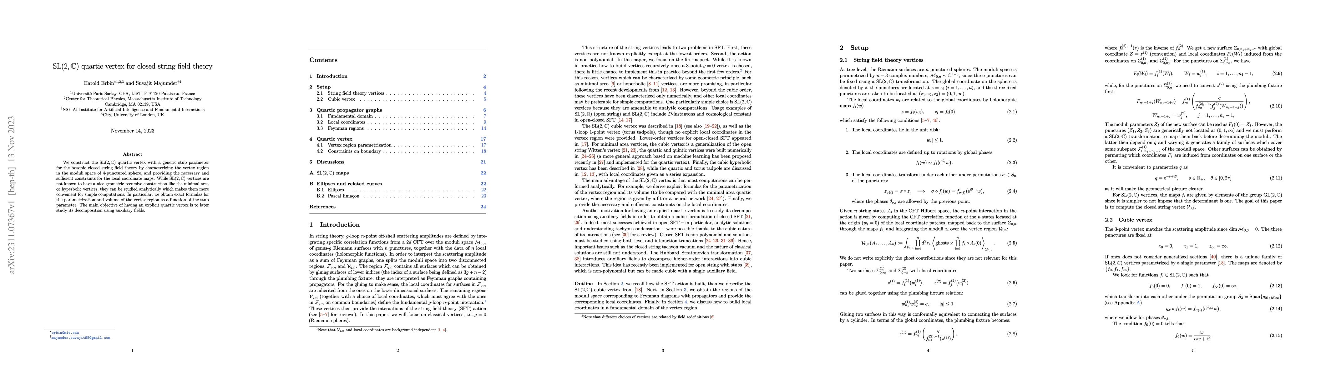 Thumbnail for SL(2, $\mathbb C$) quartic vertex for closed string field theory