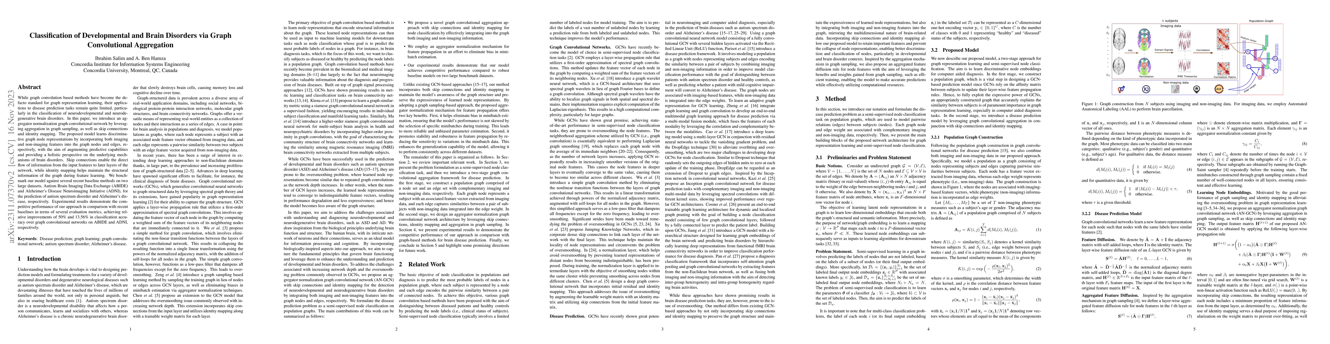 Thumbnail for Classification of developmental and brain disorders via graph
  convolutional aggregation