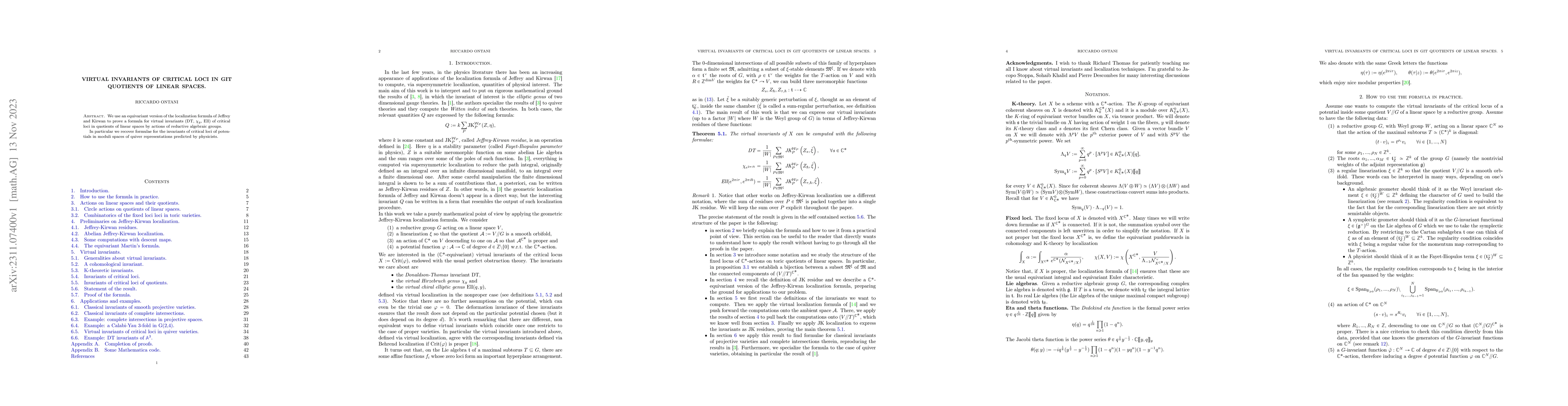 Thumbnail for Virtual invariants of critical loci in GIT quotients of linear spaces
