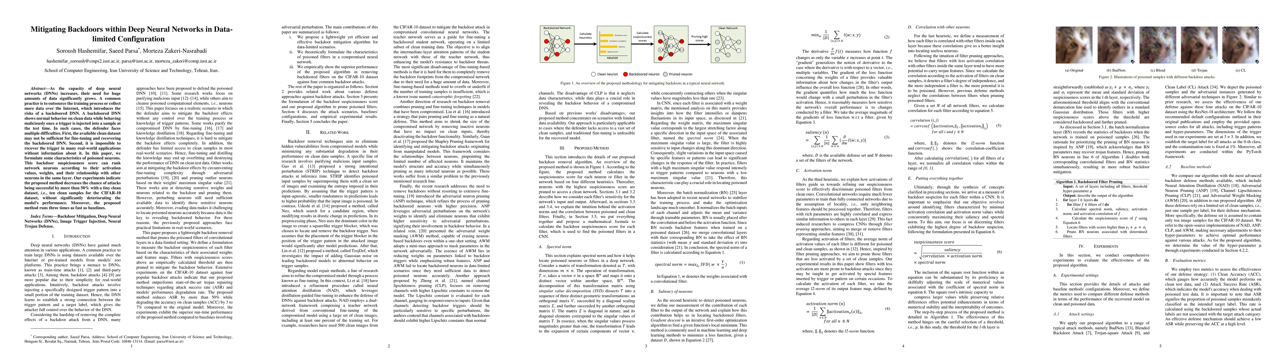 Thumbnail for Mitigating Backdoors within Deep Neural Networks in Data-limited
  Configuration