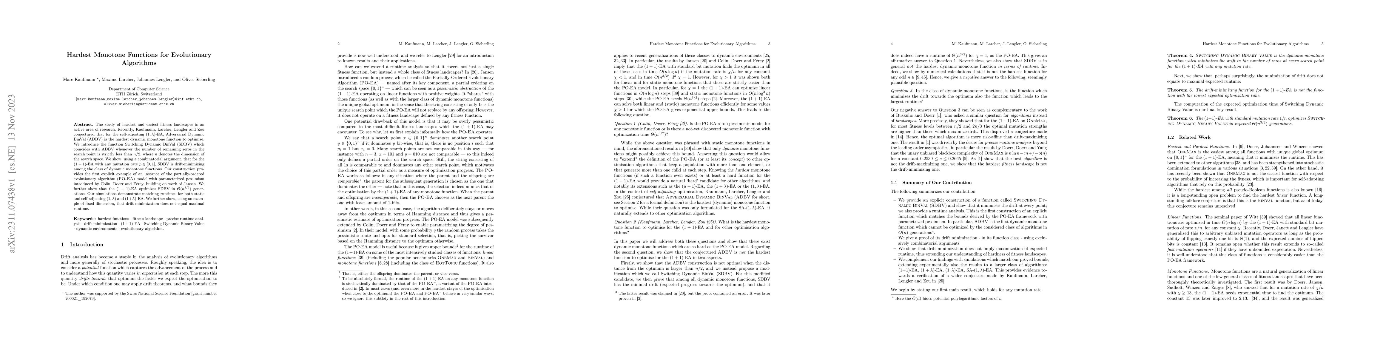 Thumbnail for Hardest Monotone Functions for Evolutionary Algorithms