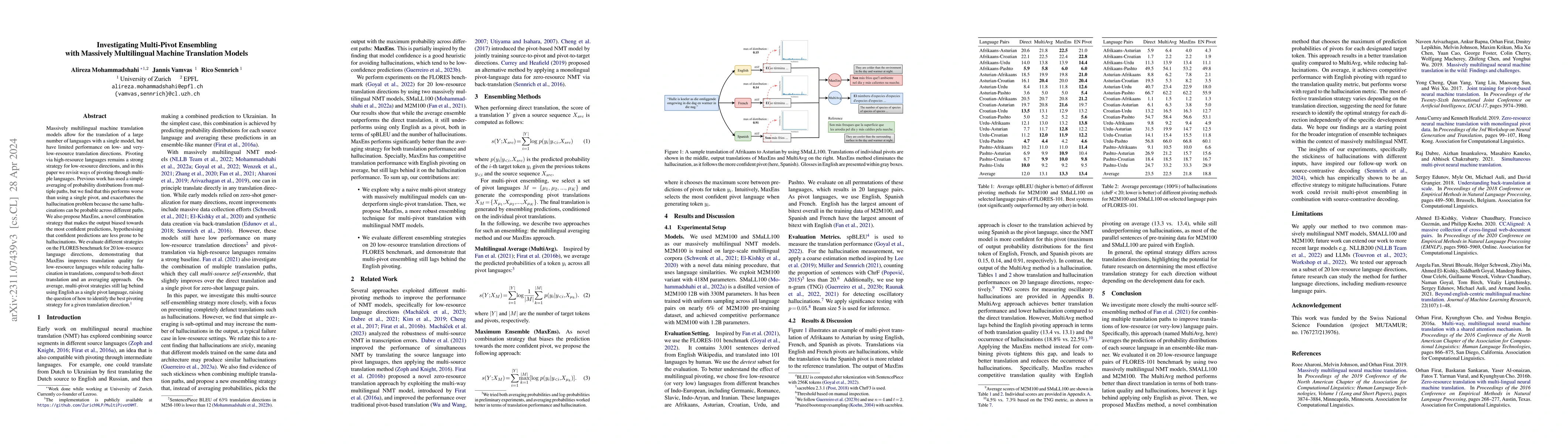 Thumbnail for Investigating Multi-Pivot Ensembling with Massively Multilingual Machine
  Translation Models