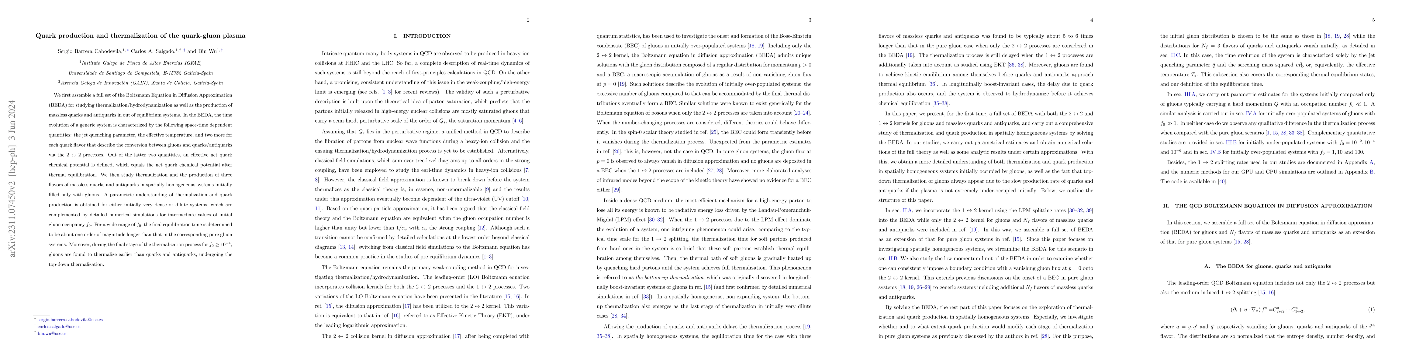 Thumbnail for Quark production and thermalization of the quark-gluon plasma