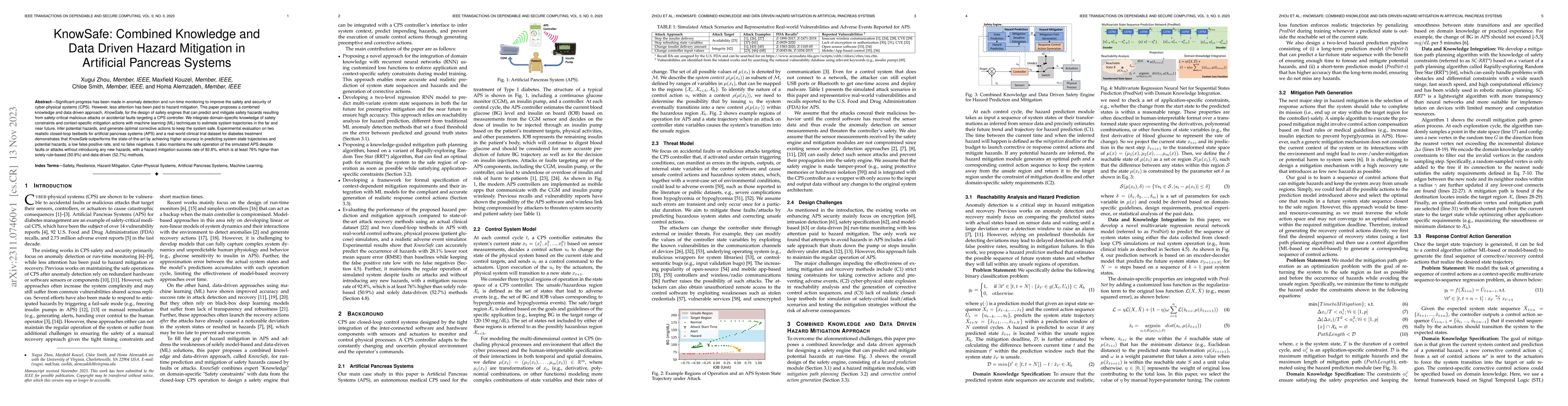 Thumbnail for KnowSafe: Combined Knowledge and Data Driven Hazard Mitigation in
  Artificial Pancreas Systems