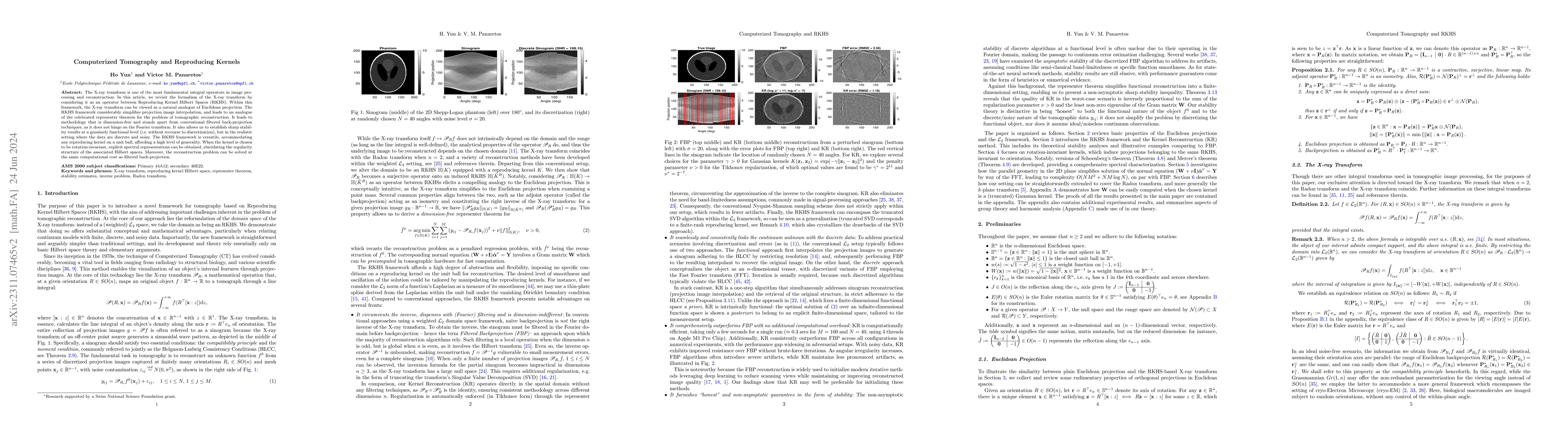 Thumbnail for Computerized Tomography and Reproducing Kernels