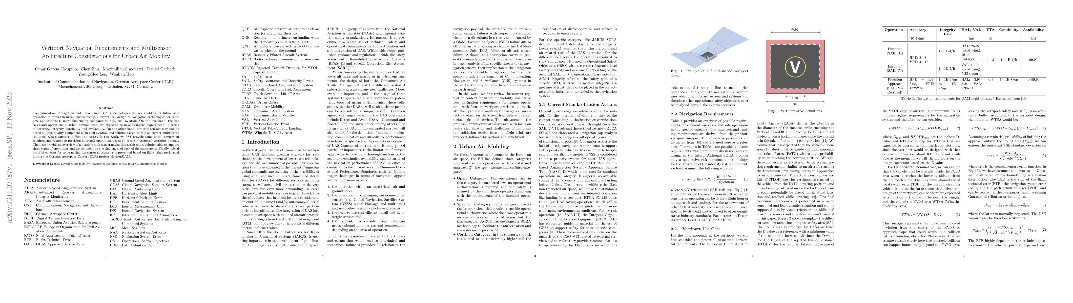 Thumbnail for Vertiport Navigation Requirements and Multisensor Architecture
  Considerations for Urban Air Mobility