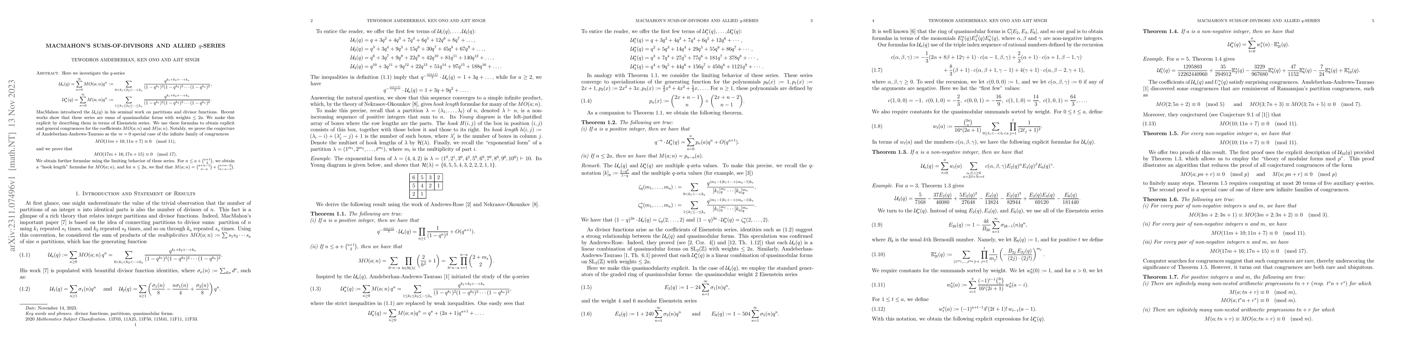 Thumbnail for MacMahon's sums-of-divisors and allied $q$-series