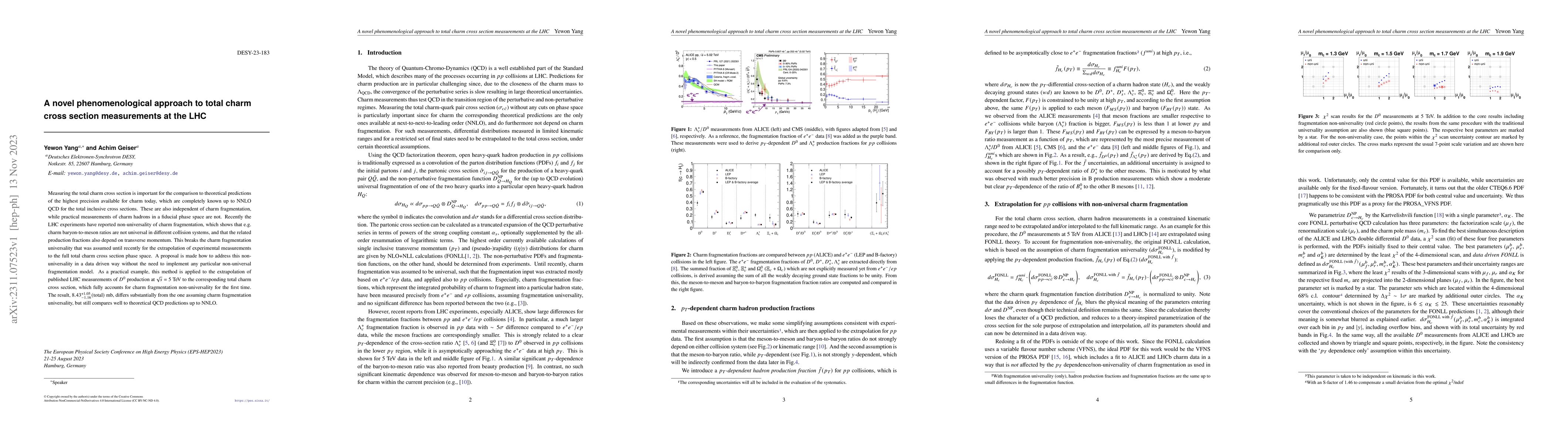 Thumbnail for A novel phenomenological approach to total charm cross section
  measurements at the LHC