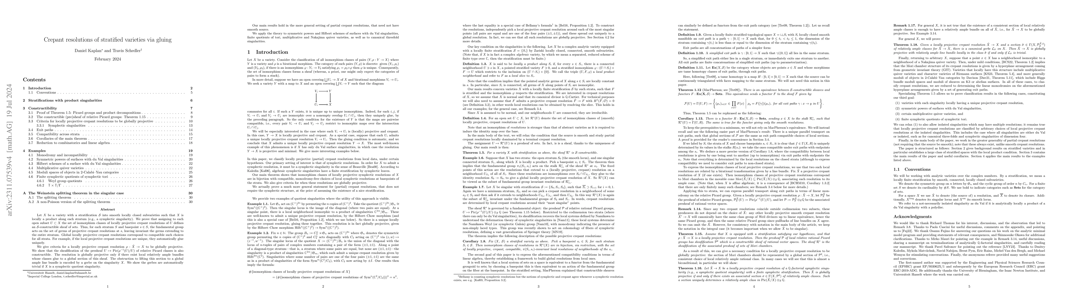 Thumbnail for Crepant resolutions of stratified varieties via gluing