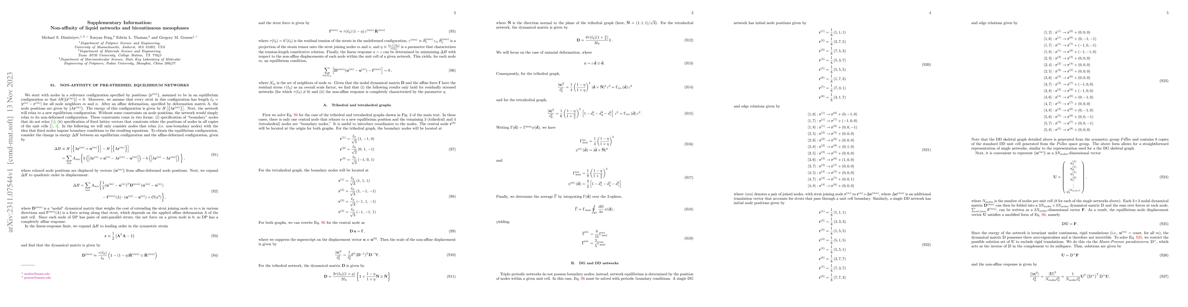 Thumbnail for Non-affinity of liquid networks and bicontinuous mesophases