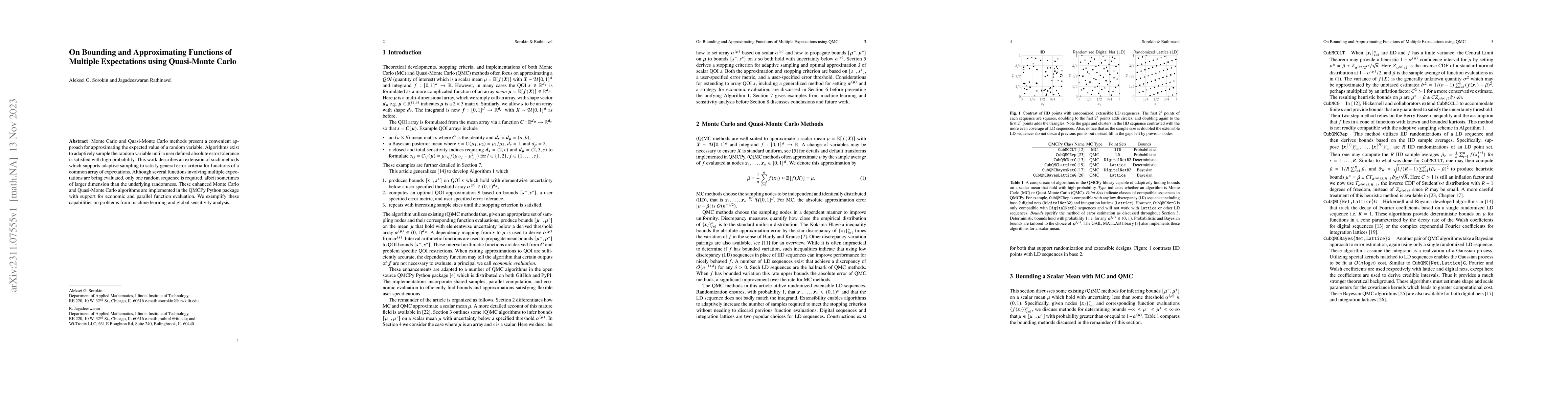 Thumbnail for On Bounding and Approximating Functions of Multiple Expectations using
  Quasi-Monte Carlo