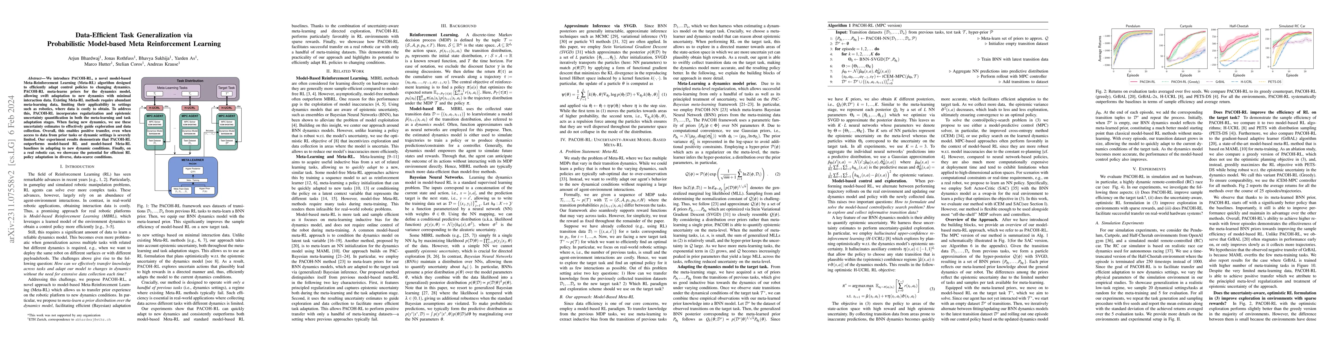 Thumbnail for Data-Efficient Task Generalization via Probabilistic Model-based Meta
  Reinforcement Learning