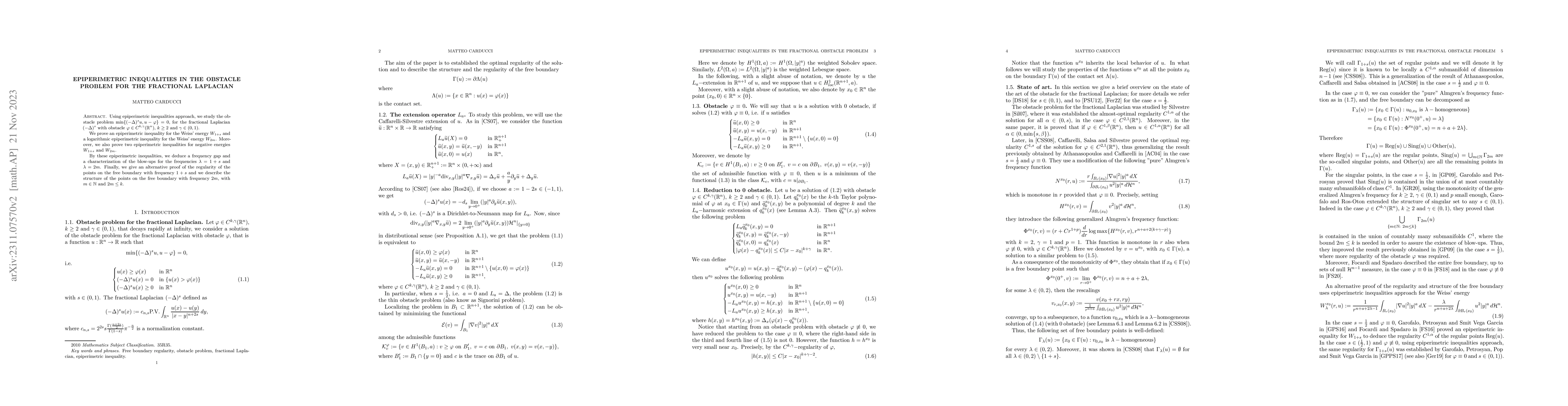 Thumbnail for Epiperimetric inequalities in the obstacle problem for the fractional
  Laplacian