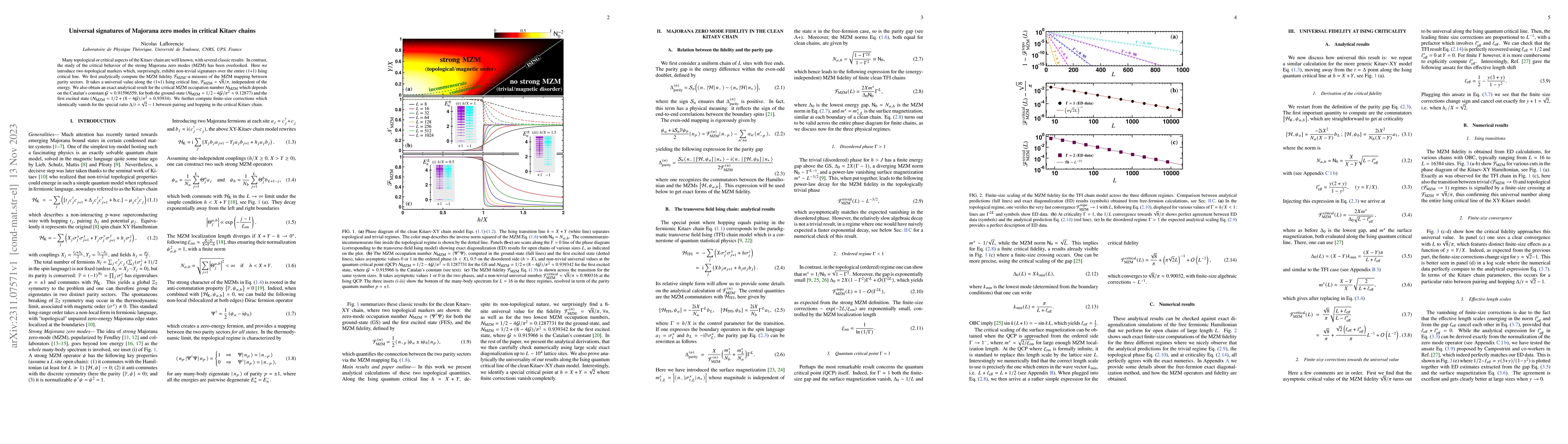 Thumbnail for Universal signatures of Majorana zero modes in critical Kitaev chains