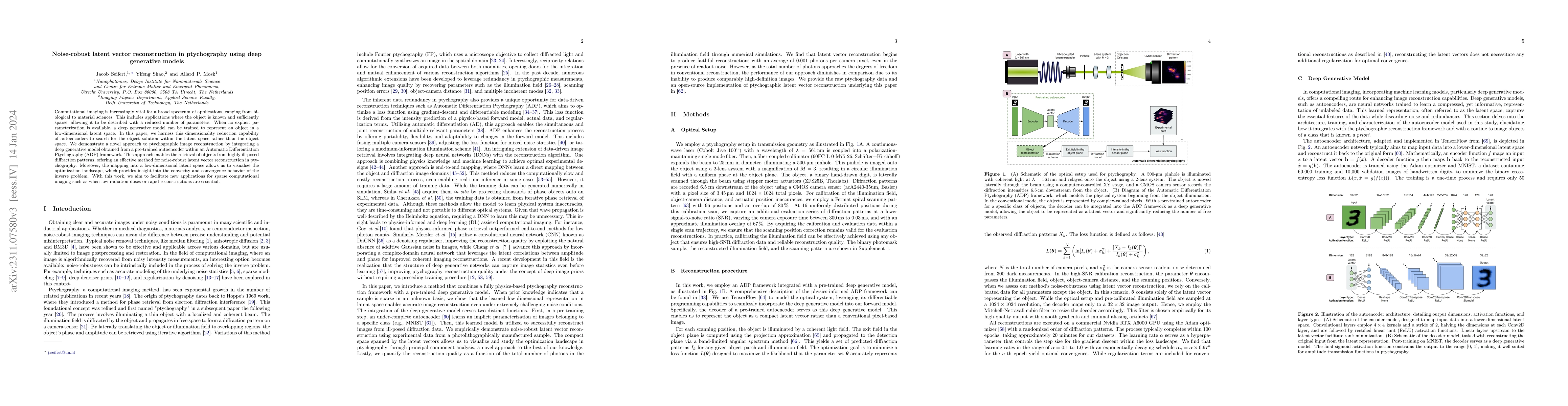 Thumbnail for Noise-robust latent vector reconstruction in ptychography using deep
  generative models