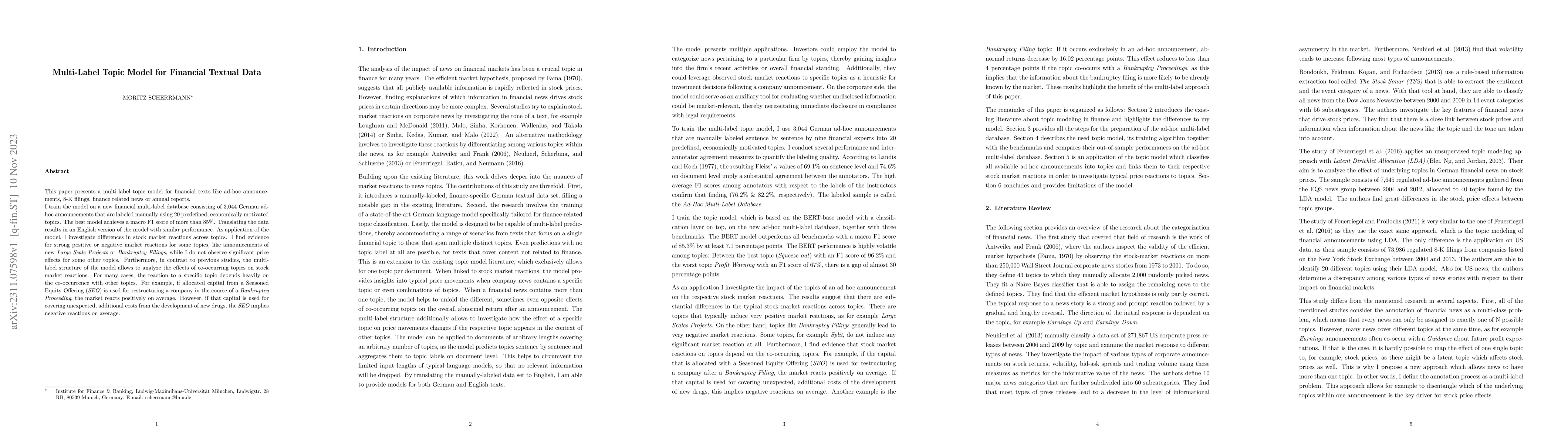 Thumbnail for Multi-Label Topic Model for Financial Textual Data