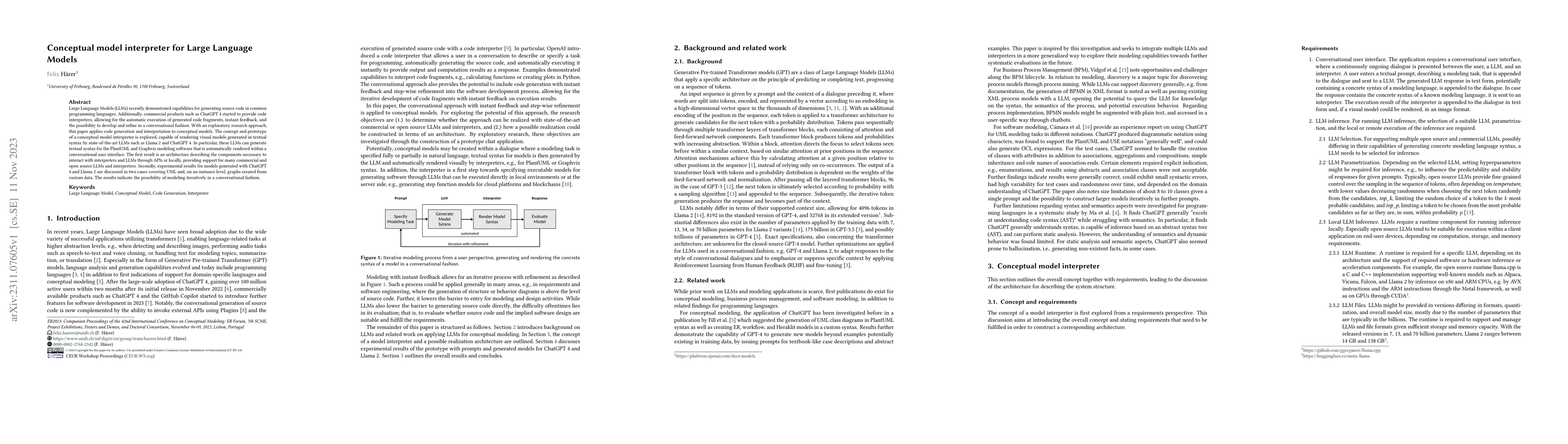 Thumbnail for Conceptual Model Interpreter for Large Language Models