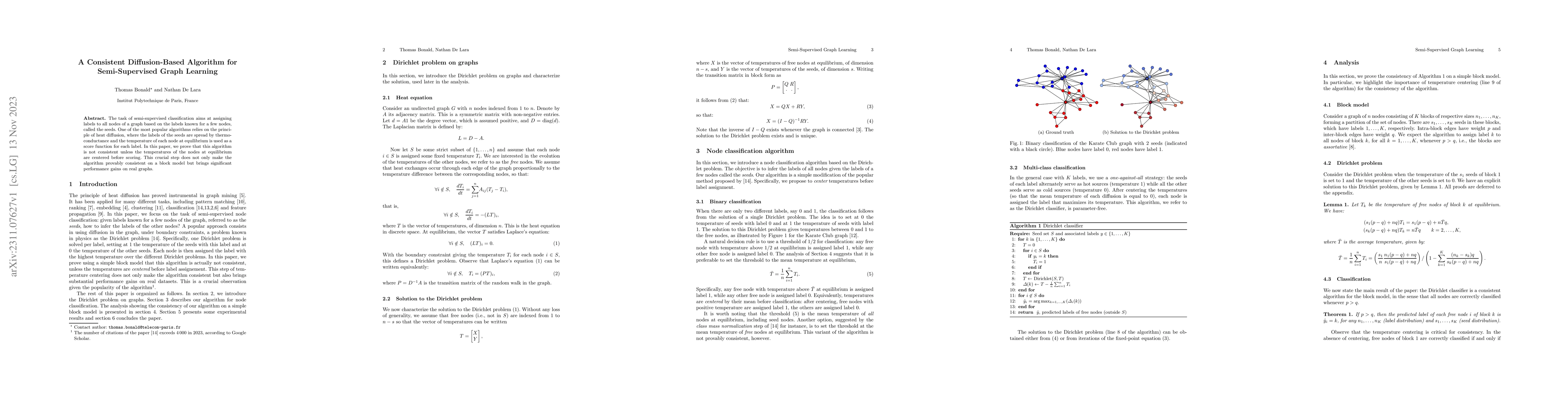 Thumbnail for A Consistent Diffusion-Based Algorithm for Semi-Supervised Graph
  Learning