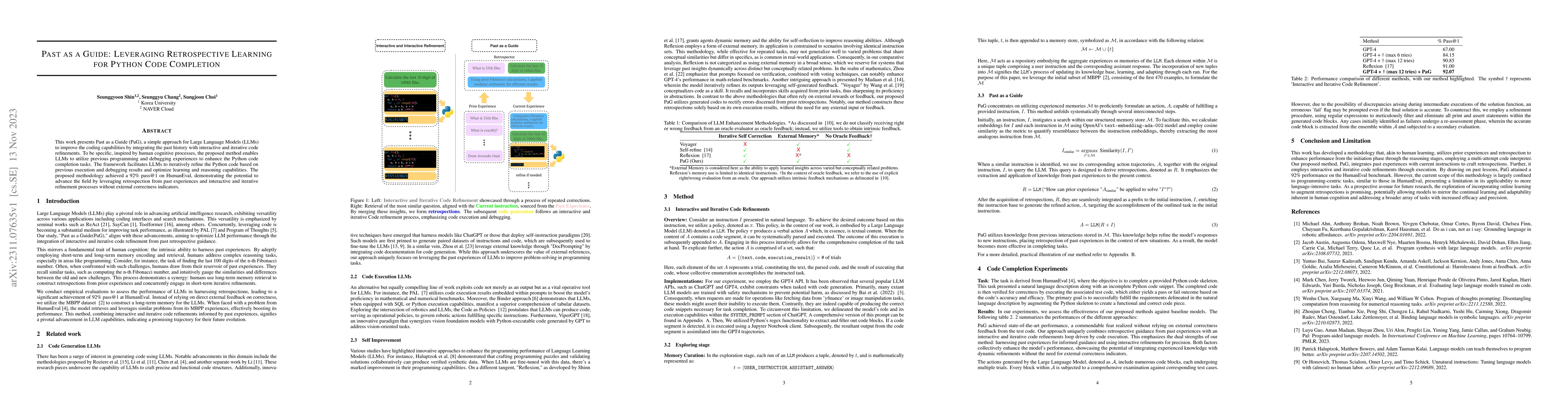 Thumbnail for Past as a Guide: Leveraging Retrospective Learning for Python Code
  Completion