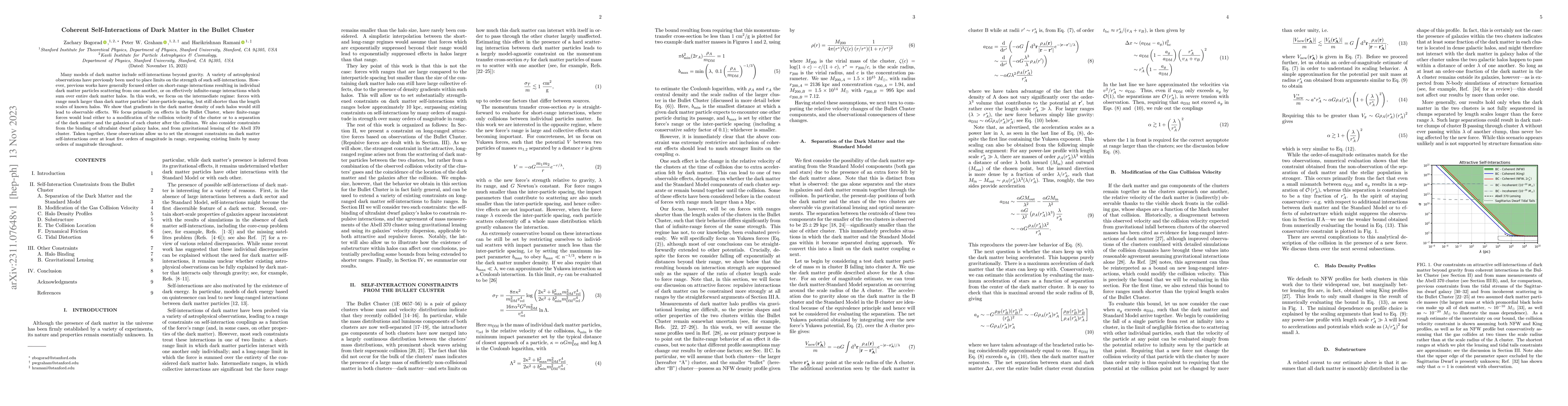 Thumbnail for Coherent Self-Interactions of Dark Matter in the Bullet Cluster