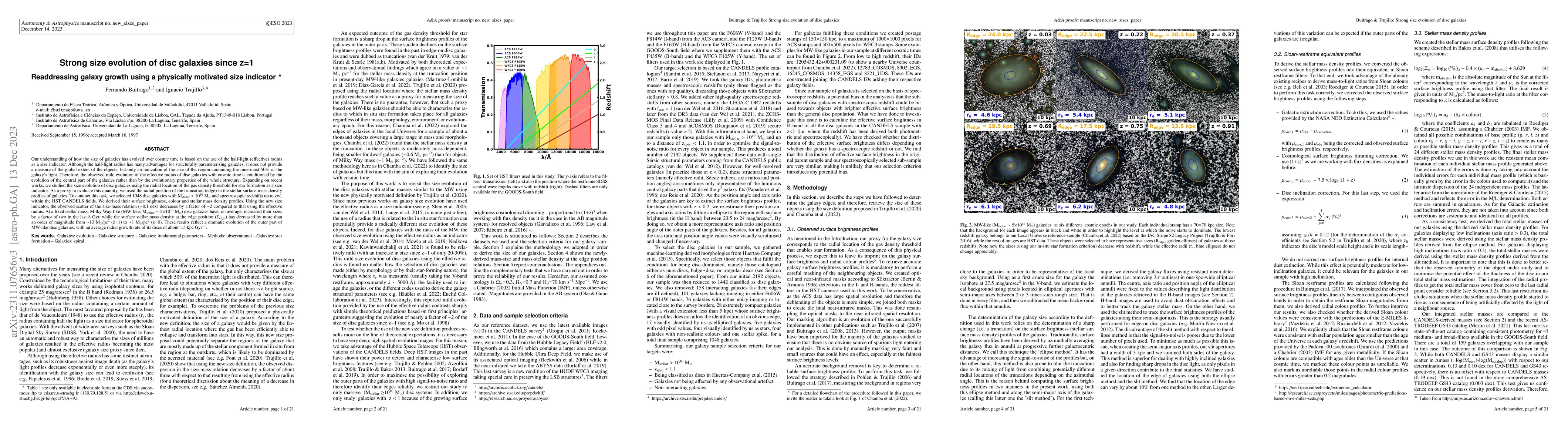 Thumbnail for Strong size evolution of disc galaxies since z = 1: Readdressing galaxy
  growth using a physically motivated size indicator
