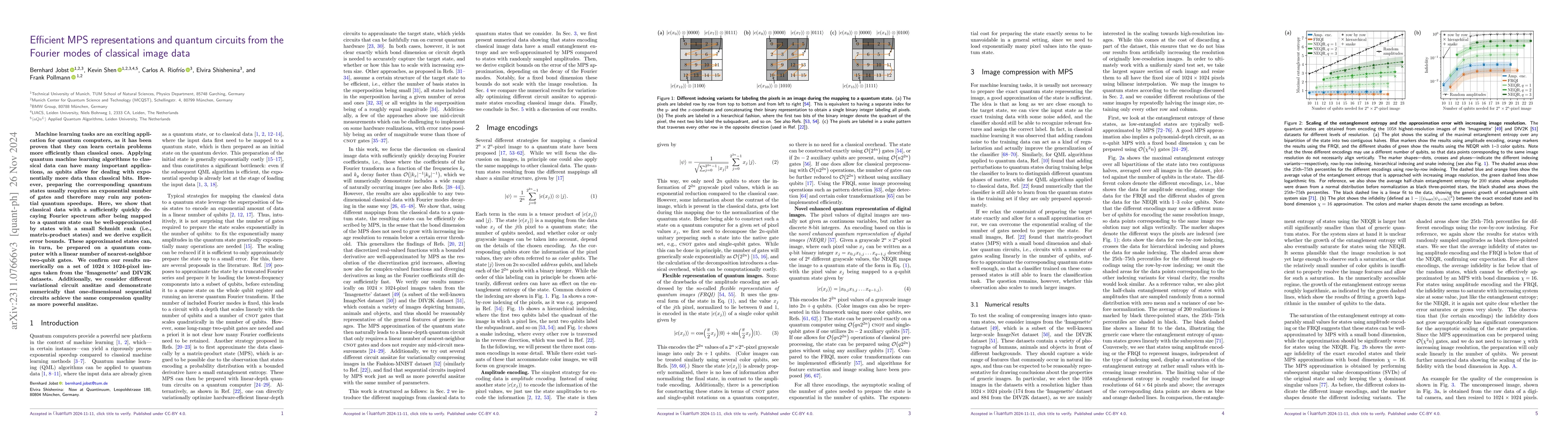 Thumbnail for Efficient MPS representations and quantum circuits from the Fourier
  modes of classical image data
