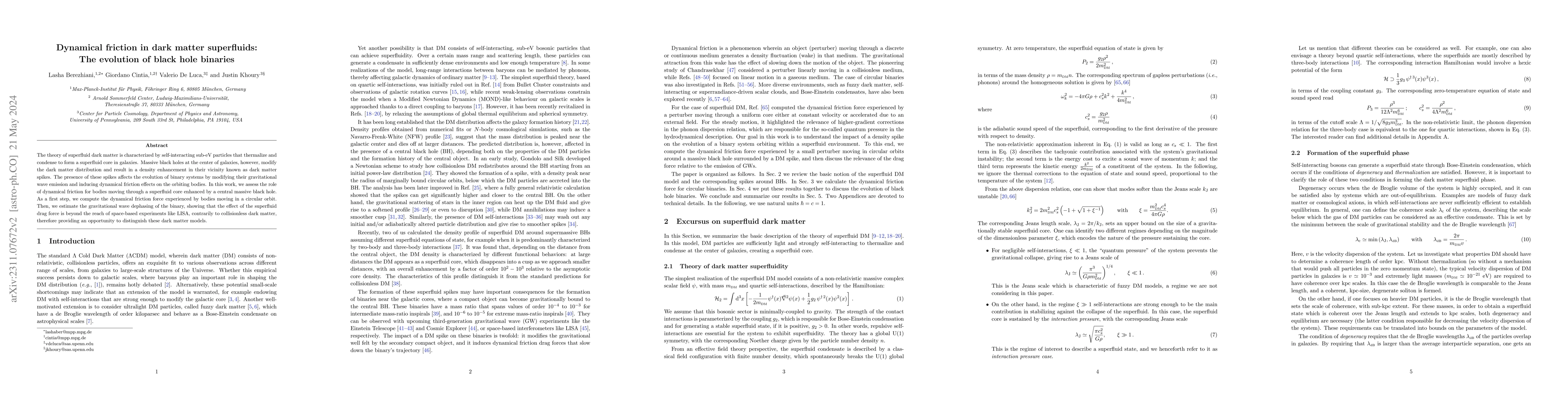 Thumbnail for Dynamical friction in dark matter superfluids: The evolution of black
  hole binaries