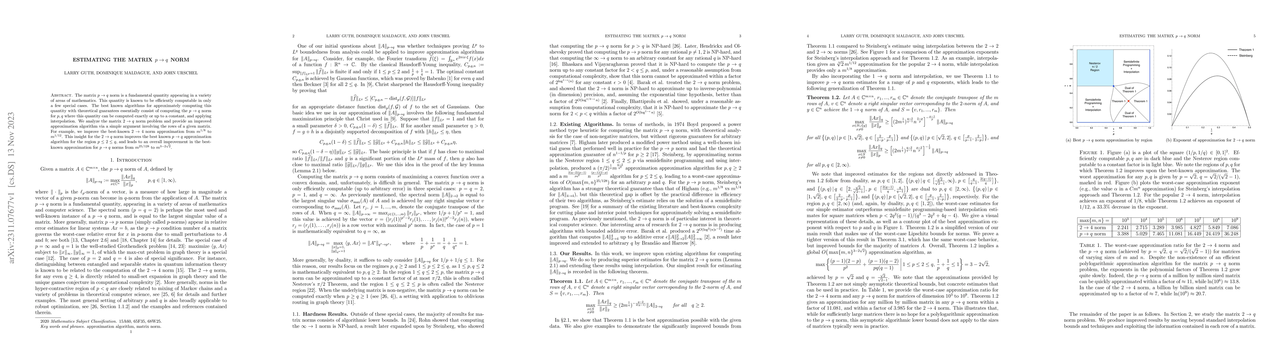 Thumbnail for Estimating the matrix $p \rightarrow q$ norm