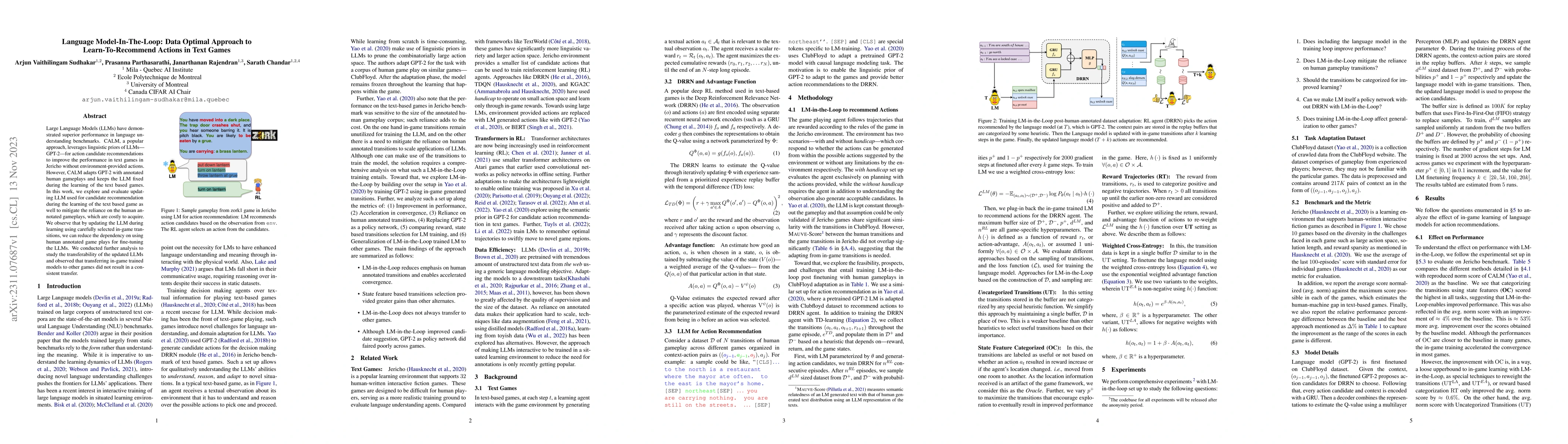 Thumbnail for Language Model-In-The-Loop: Data Optimal Approach to Learn-To-Recommend
  Actions in Text Games