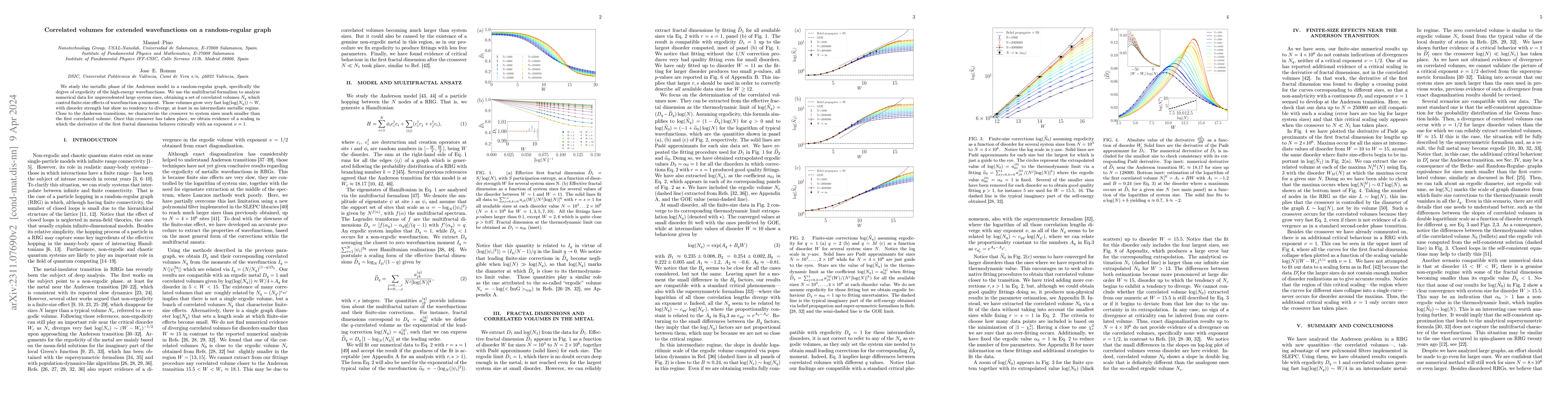 Thumbnail for Correlated volumes for extended wavefunctions on a random-regular graph
