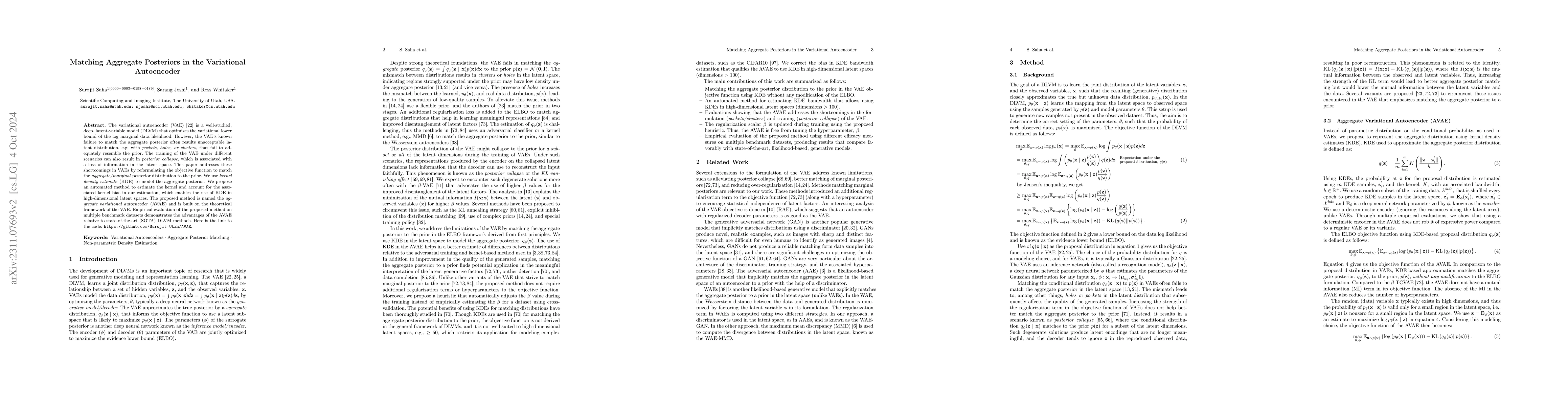 Thumbnail for Matching aggregate posteriors in the variational autoencoder