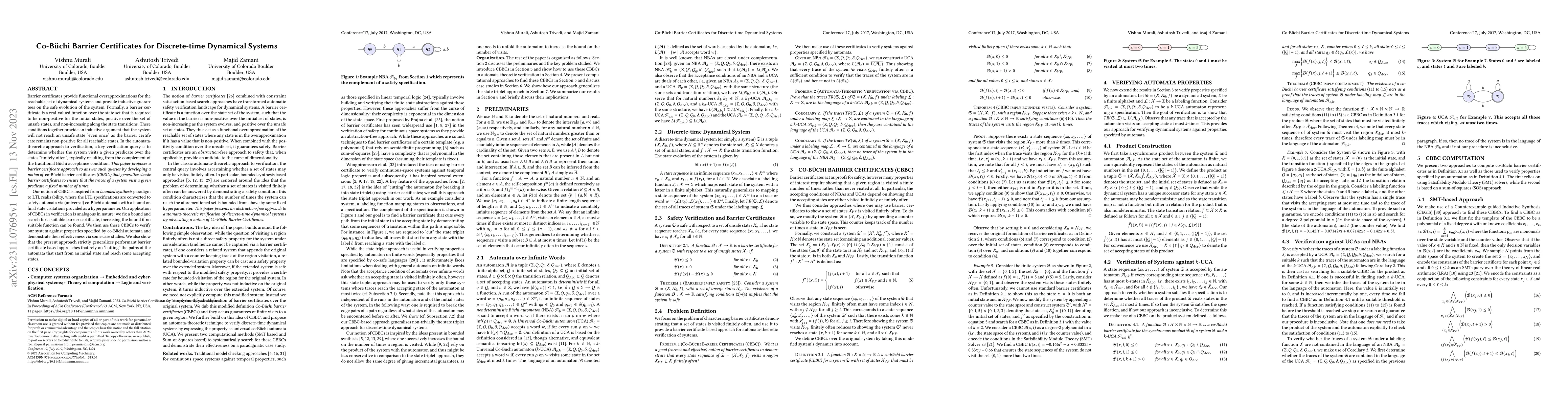 Thumbnail for Co-Buchi Barrier Certificates for Discrete-time Dynamical Systems