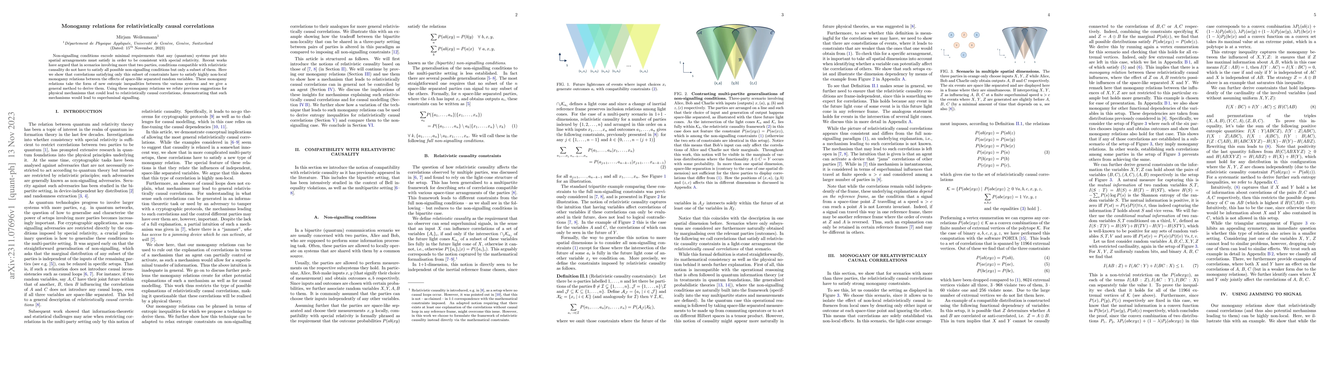Thumbnail for Monogamy relations for relativistically causal correlations