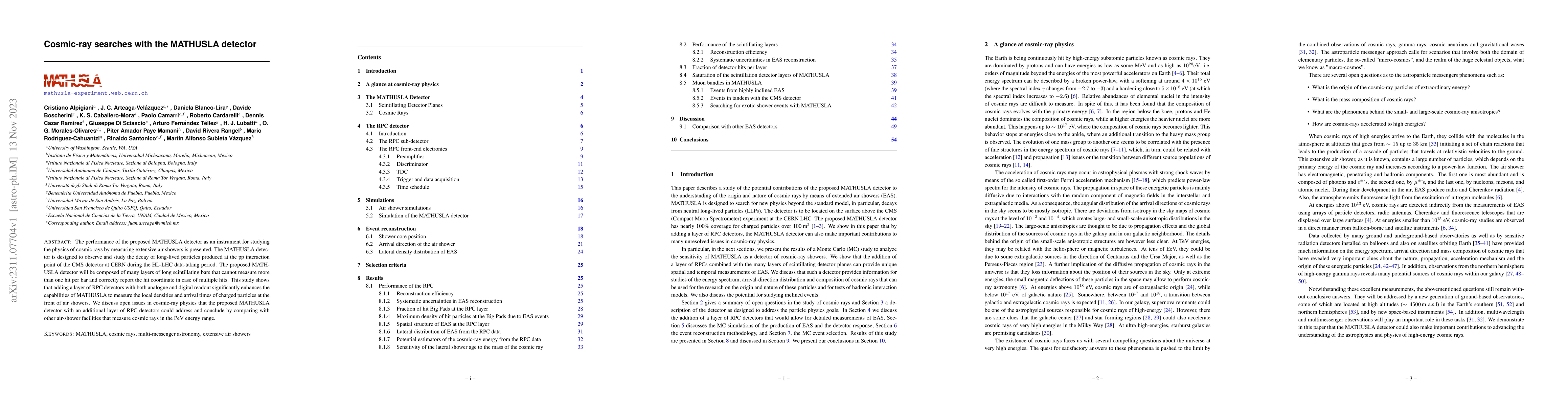 Thumbnail for Cosmic-ray searches with the MATHUSLA detector