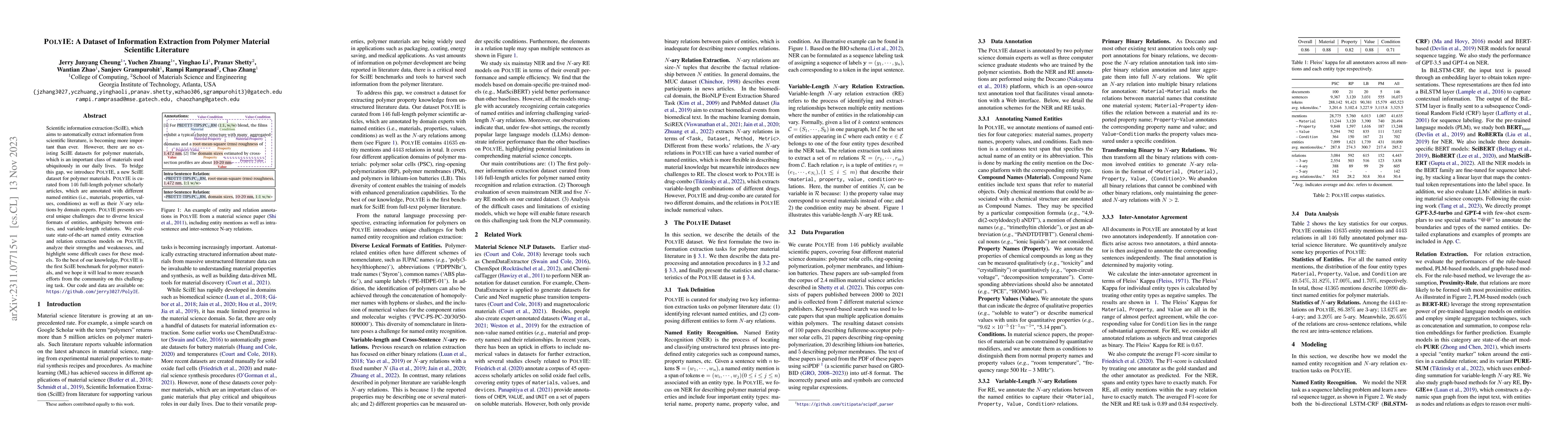 Thumbnail for PolyIE: A Dataset of Information Extraction from Polymer Material
  Scientific Literature