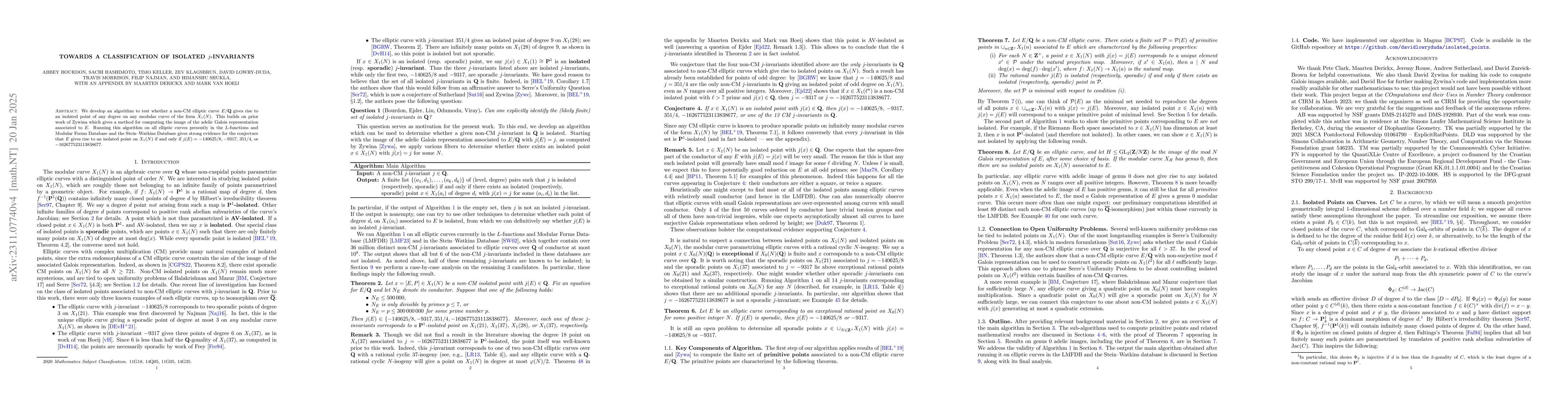 Thumbnail for Towards a classification of isolated $j$-invariants