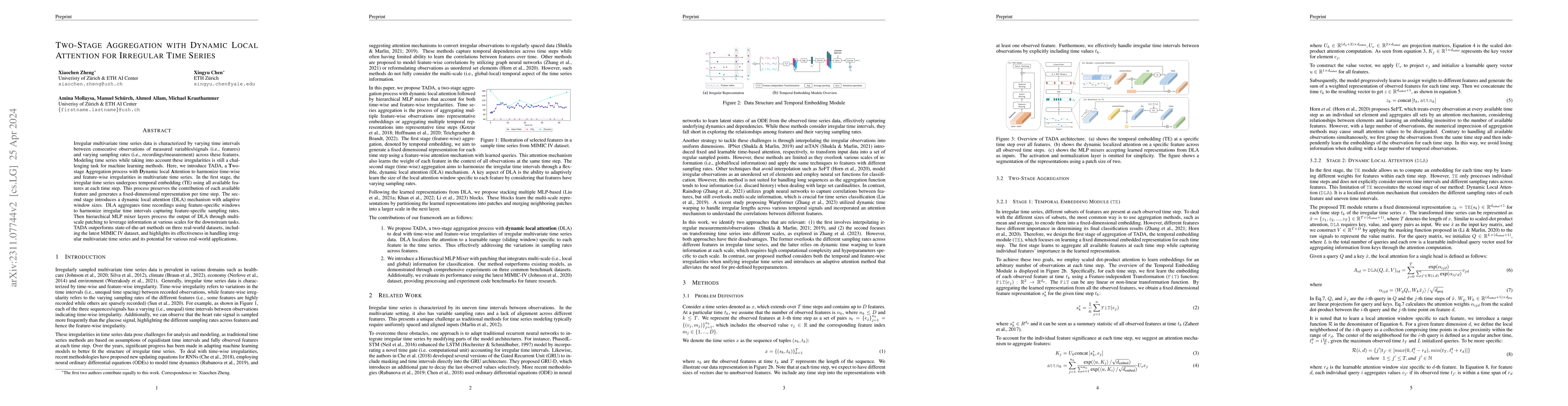 Thumbnail for Two-Stage Aggregation with Dynamic Local Attention for Irregular Time
  Series