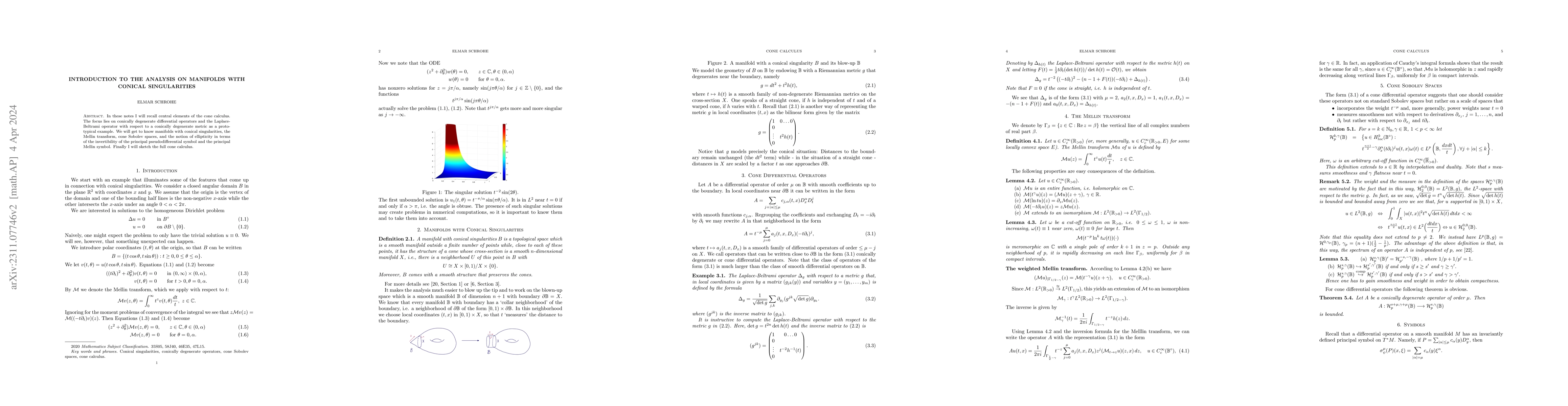 Thumbnail for A Short Introduction to the Analysis on Manifolds with Conical
  Singularities