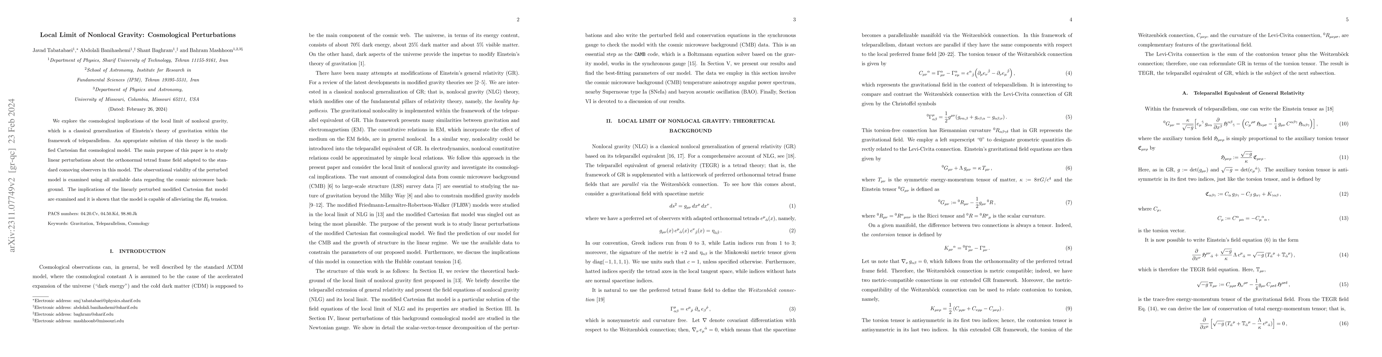 Thumbnail for Local Limit of Nonlocal Gravity: Cosmological Perturbations