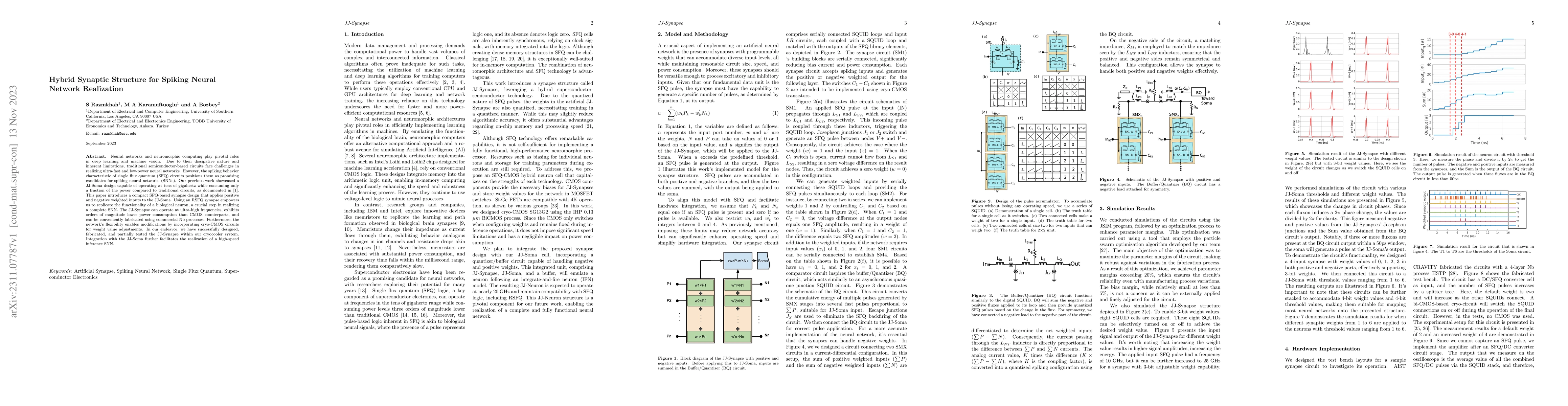 Thumbnail for Hybrid Synaptic Structure for Spiking Neural Network Realization