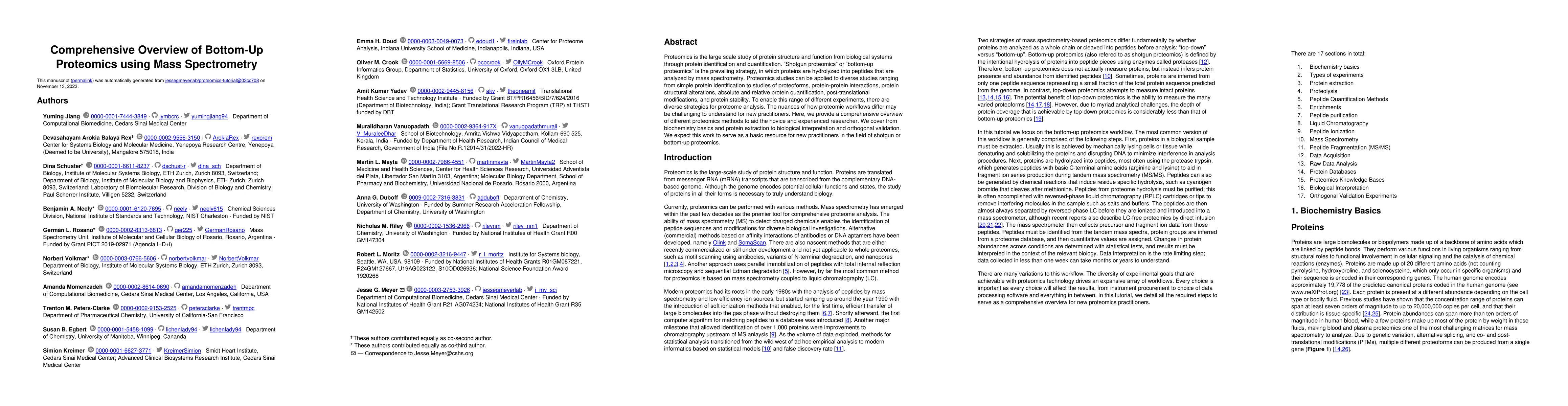 Thumbnail for Comprehensive Overview of Bottom-up Proteomics using Mass Spectrometry