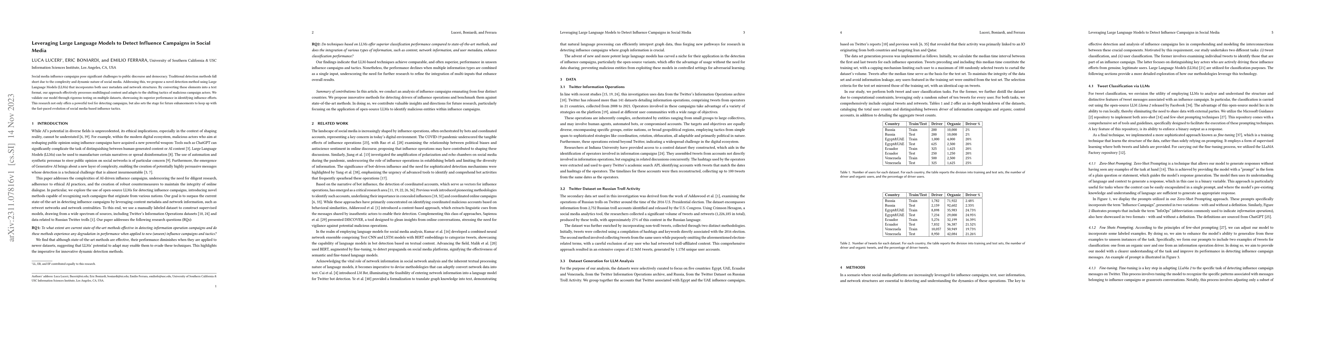 Thumbnail for Leveraging Large Language Models to Detect Influence Campaigns in Social
  Media