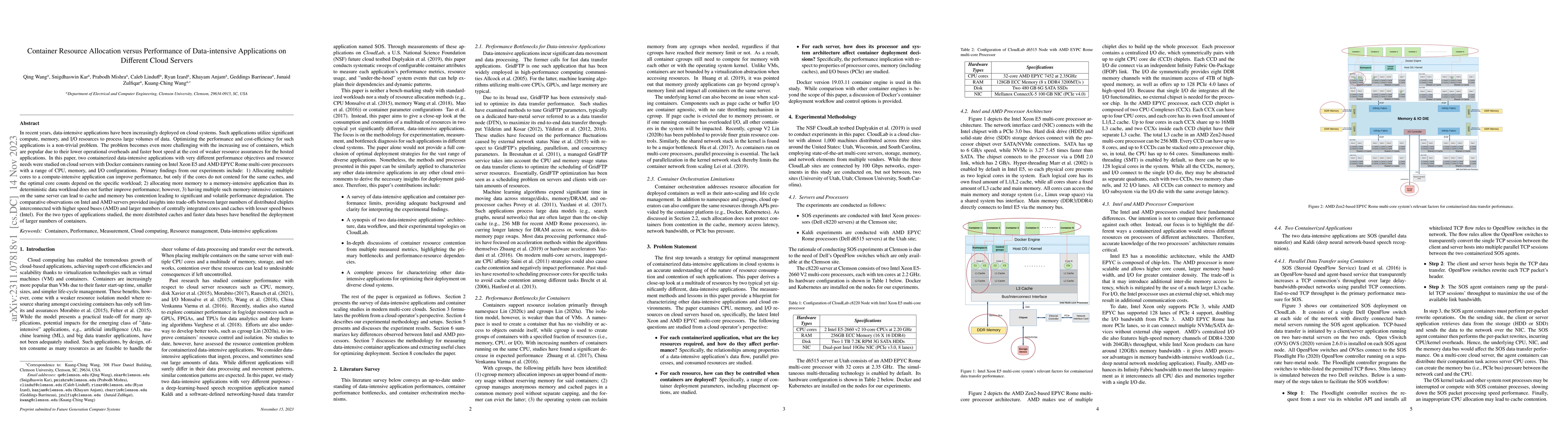 Thumbnail for Container Resource Allocation versus Performance of Data-intensive
  Applications on Different Cloud Servers