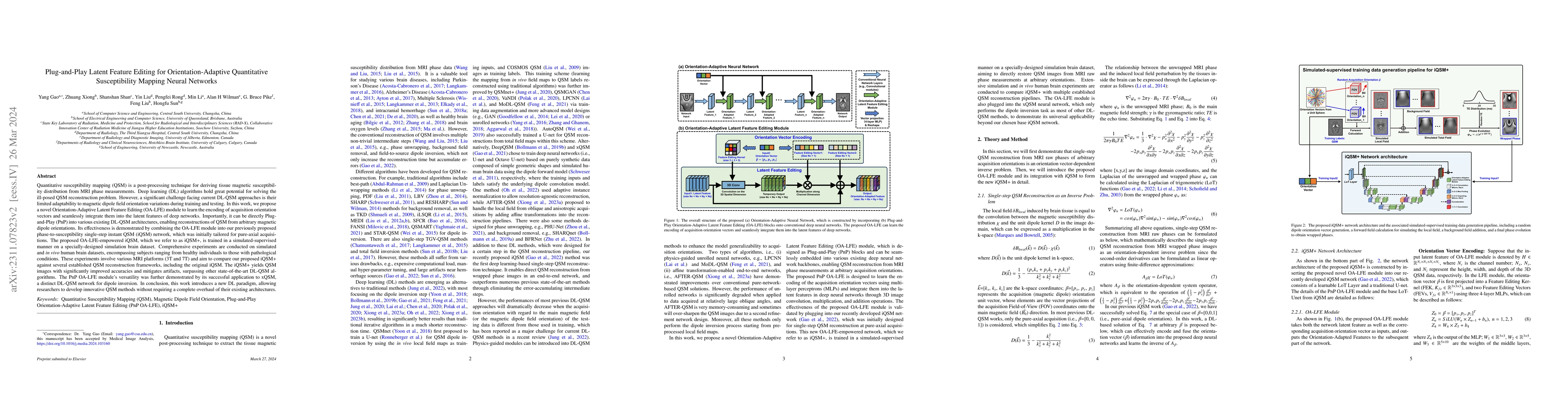Thumbnail for Plug-and-Play Latent Feature Editing for Orientation-Adaptive
  Quantitative Susceptibility Mapping Neural Networks