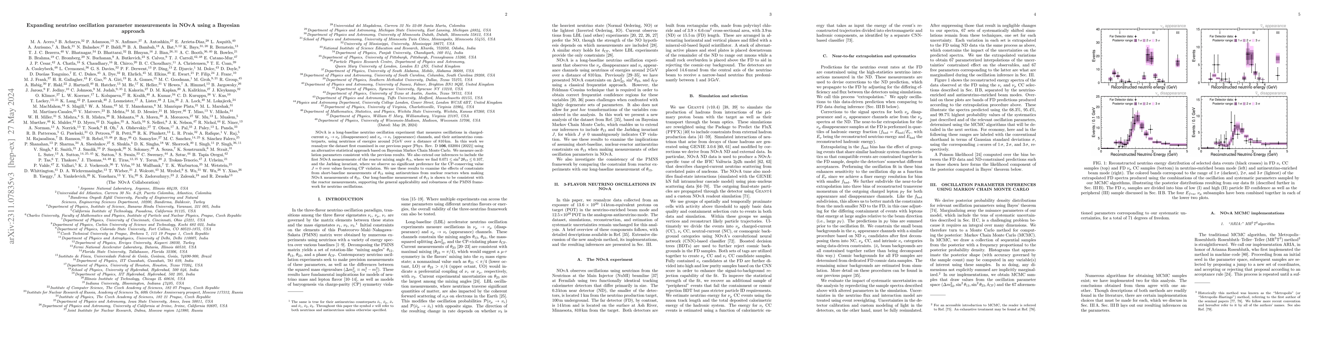 Thumbnail for Expanding neutrino oscillation parameter measurements in NOvA using a
  Bayesian approach