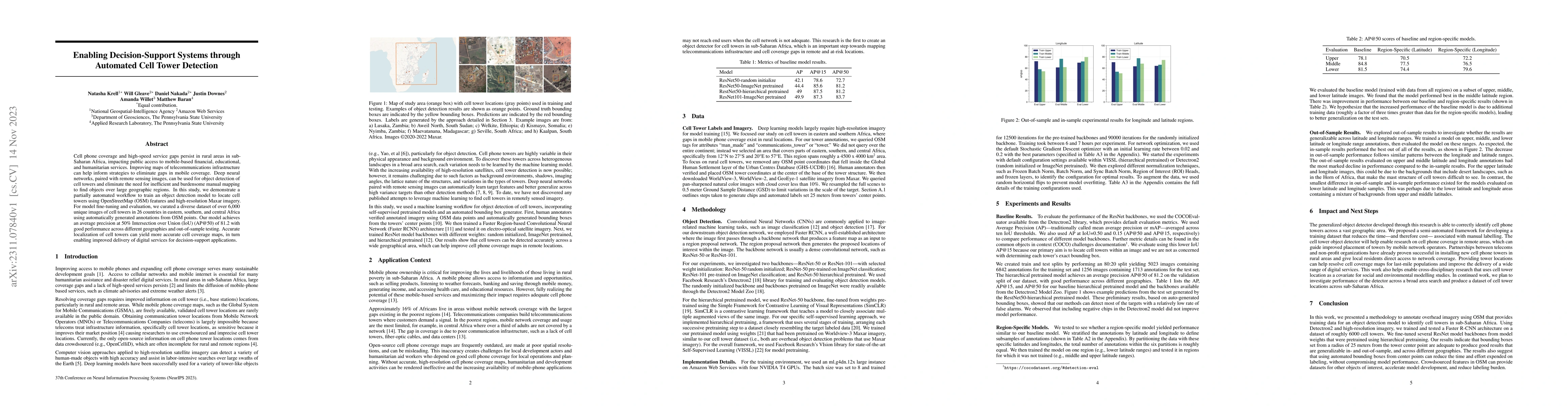 Thumbnail for Enabling Decision-Support Systems through Automated Cell Tower Detection