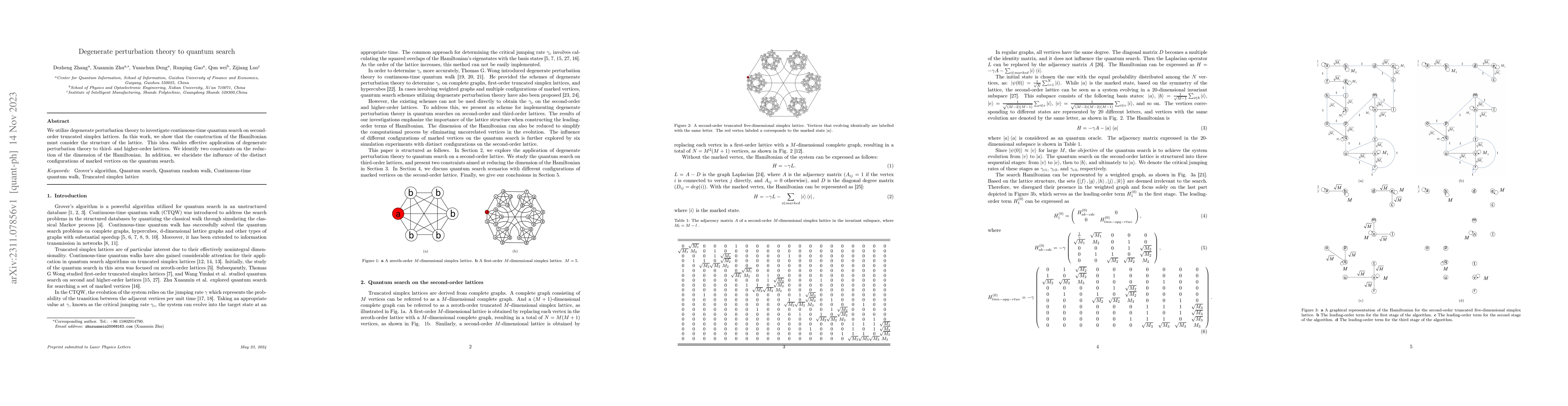 Thumbnail for Degenerate perturbation theory to quantum search