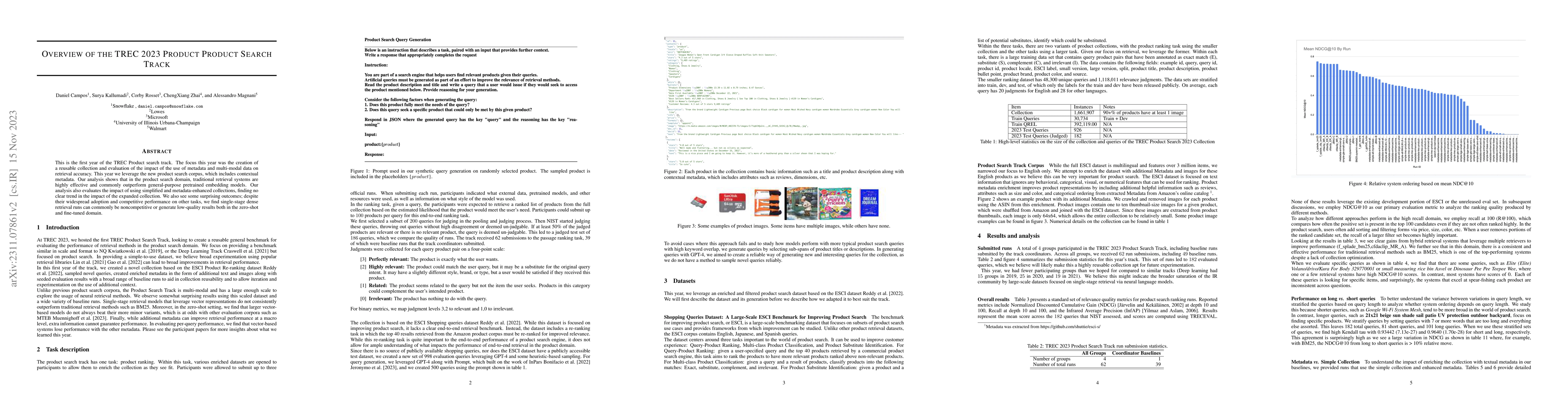 Thumbnail for Overview of the TREC 2023 Product Product Search Track