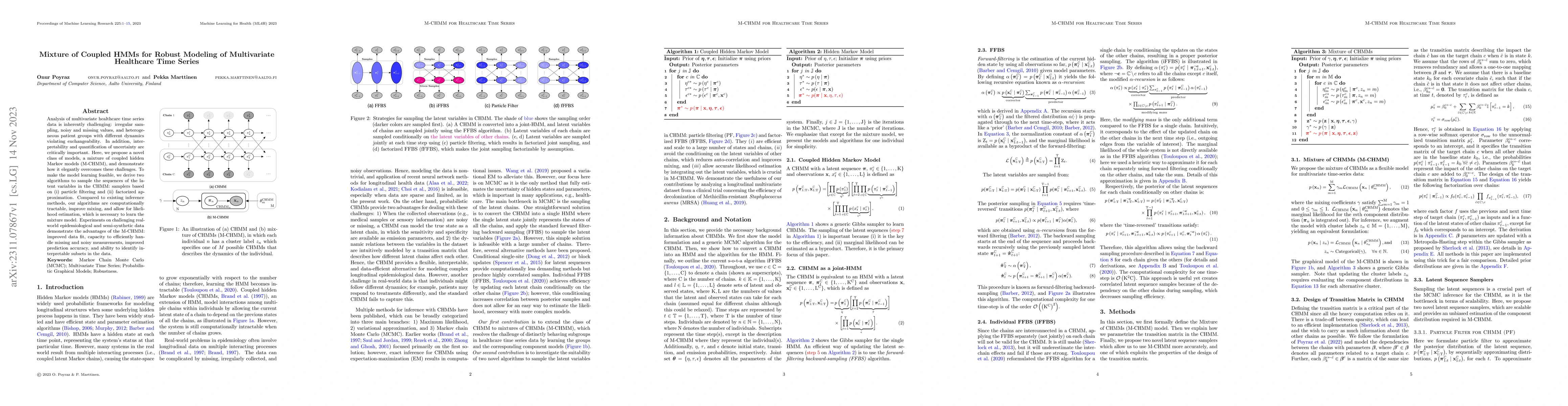 Thumbnail for Mixture of Coupled HMMs for Robust Modeling of Multivariate Healthcare
  Time Series