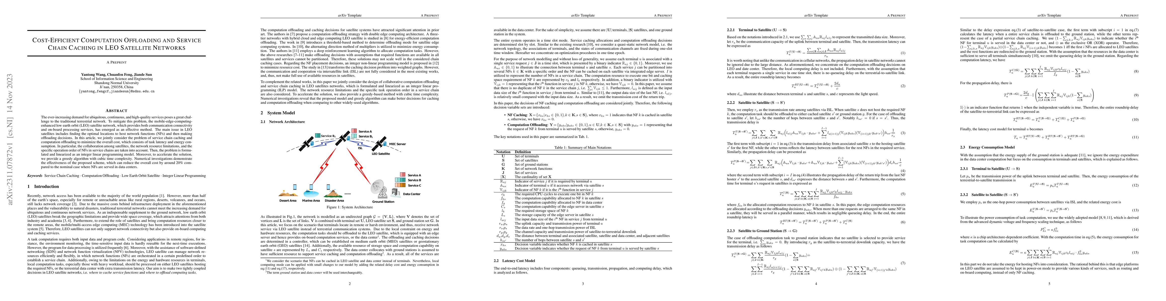 Thumbnail for Cost-Efficient Computation Offloading and Service Chain Caching in LEO
  Satellite Networks